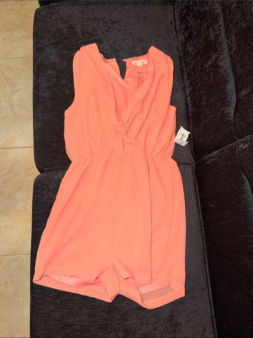 Coral Pink Sleeveless Romper